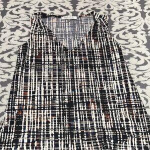 Kasper Geometric Sleeveless Top